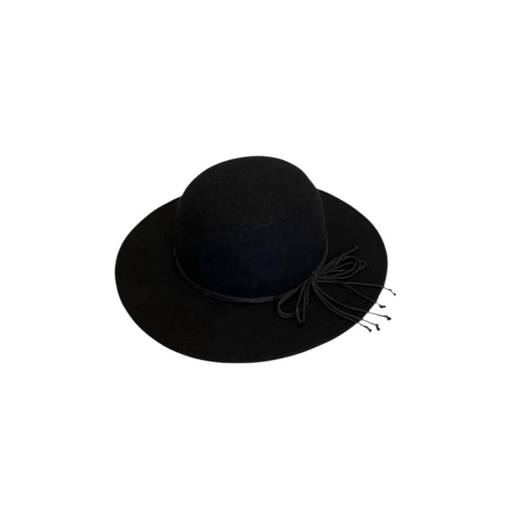 Nicole Marciano neutral minimalist bohemian black felt wide brimmed fashion hat